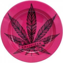 Metal Ashtray - Pink Leaf...