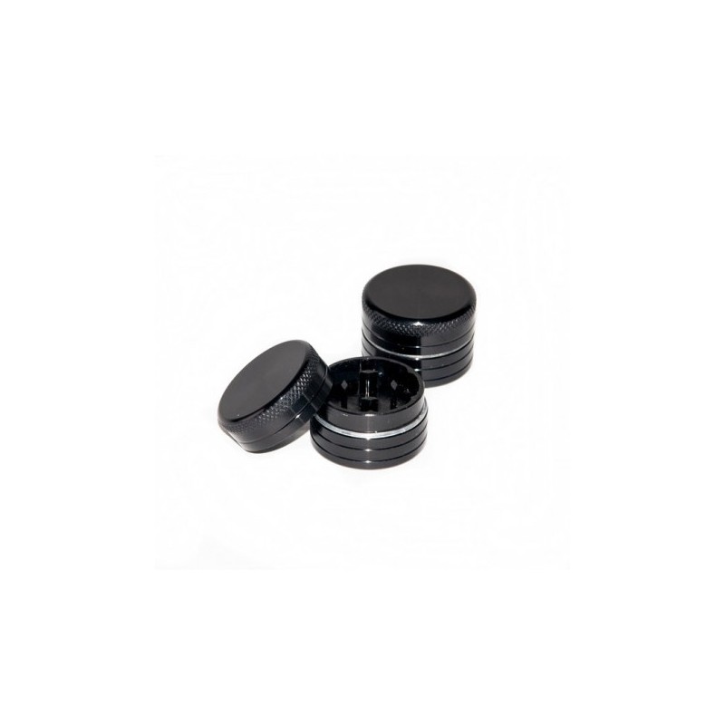 Black CNC Mini Alumminium 2 part herb grinder 30mm diameter