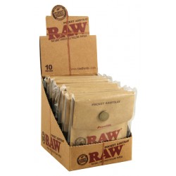 Raw portable pocket ashtray sold in a display of 10 units for wholesale only in italy