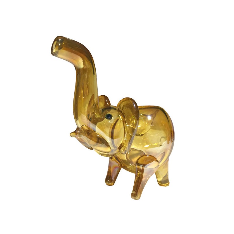 Pipa tabacco elefante di vetro colore oro per l'ingrosso