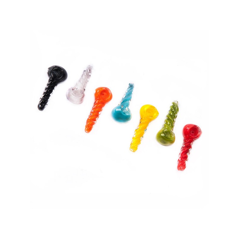 Wholesale handmade spiral glass smoking pipe multi-coloured