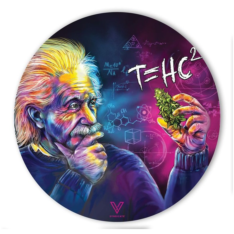 slikks v-syndicate dab mat with Einstein artwork. For wholesale only