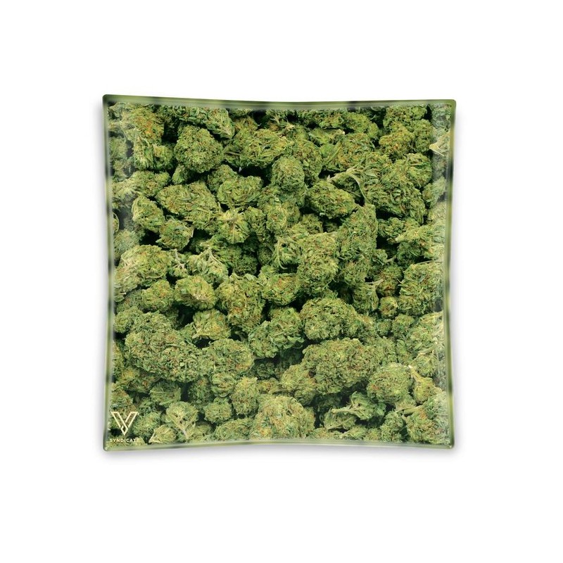 v-syndiacte cannabis buds glass ashtray