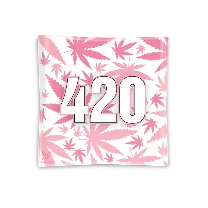 v-syndicate glass ashtray pink 420