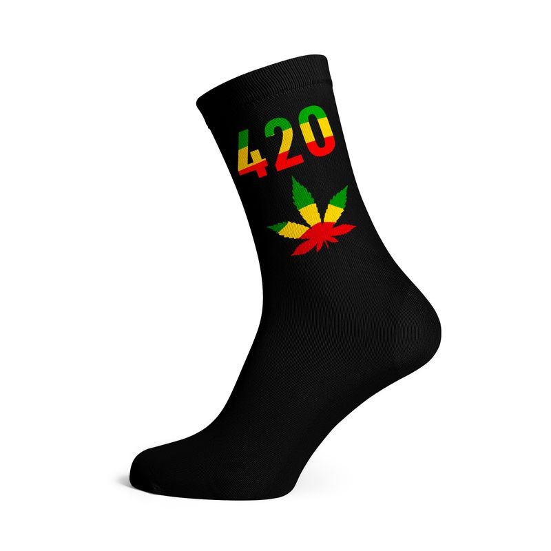 black 420 rasta cannabis socks for wholesale
