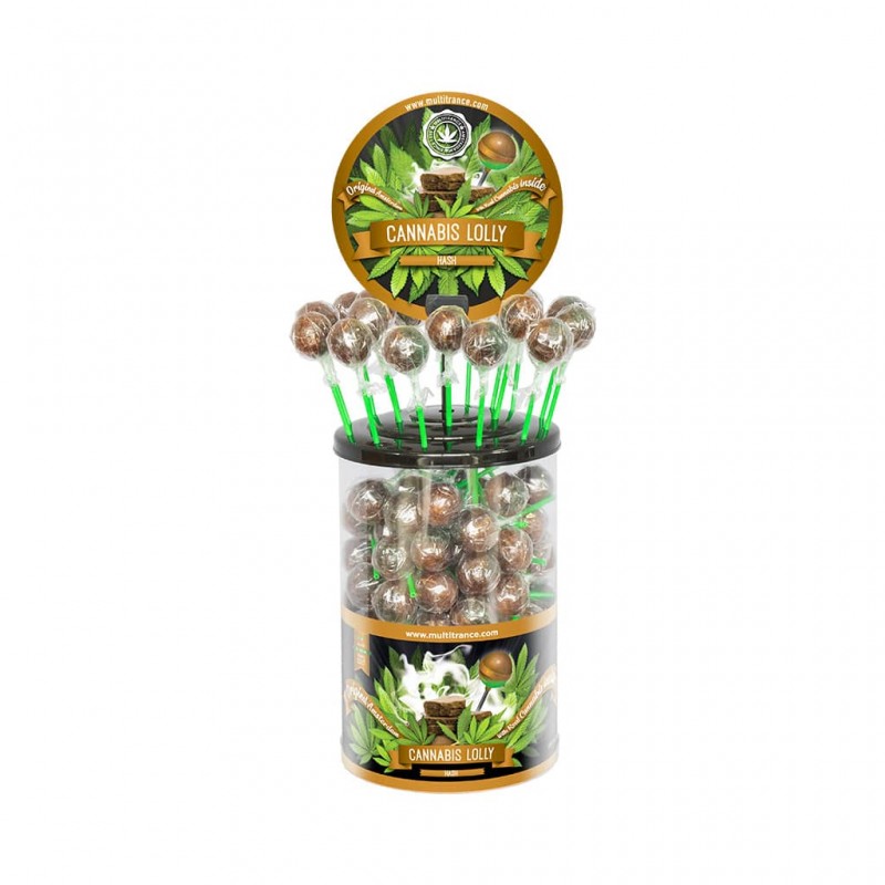 Cannabis Hash lollipops wholesale display of 100 by Multitrance Amsterdam