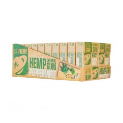 Cannabis Chewing Gum Peppermint flavour. Shop display of 20