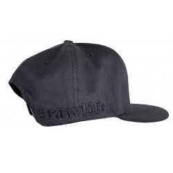 Raw Black Flat Brim Cap with embroidered logo wholesale