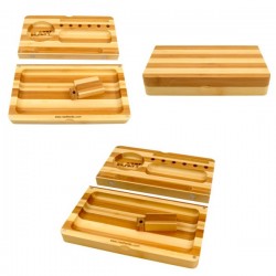 Raw Bamboo Magnetic Rolling tray Box wholesale