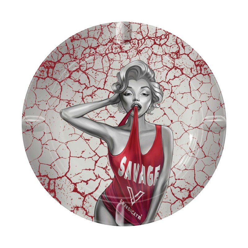 V-Syndicate Wholesale Metal Tin Ashtray Dank Diva design. 