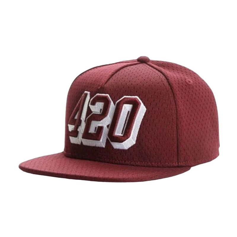 Red Baseball cap 420 design wholesale