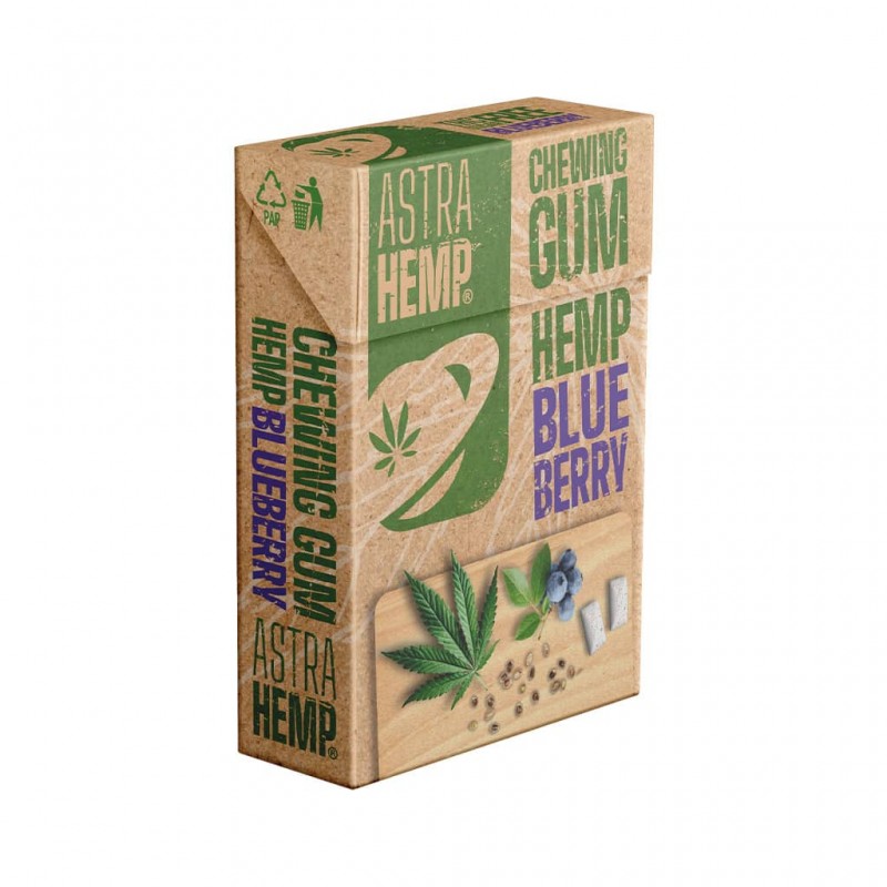 Wholesale Astra Hemp Chewing Gum Blueberry Flavour - Display of 20 units