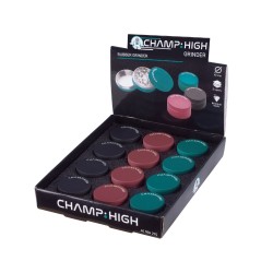 Champ High Rubber coated Metal Herb Grinder in retail display of 12 for b2b and wholesale