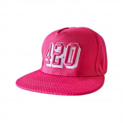 420 Embroidered Cap - Pink