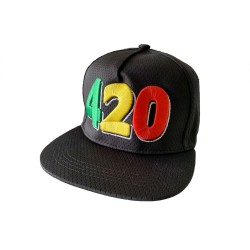 420 Embroidered Cap - Rasta