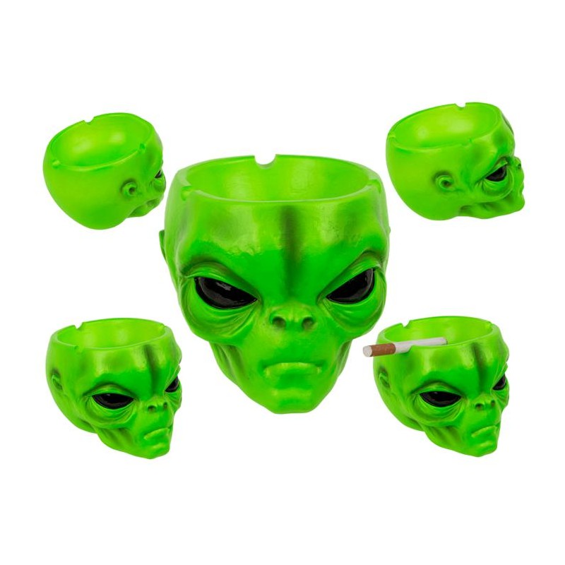 Alien head green ashtray for wholesale
