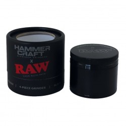 RAW x Hammer Craft Herb Grinder 4-Piece 55mm Black Wholesale