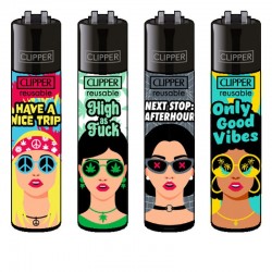 Bulk Clipper lighters for collecting - Girls Vibe - box of 48
