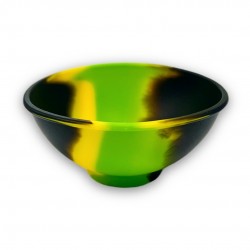 Gros bol à mélanger en silicone - Noir, vert et jaune - Grossiste pour fumeurs