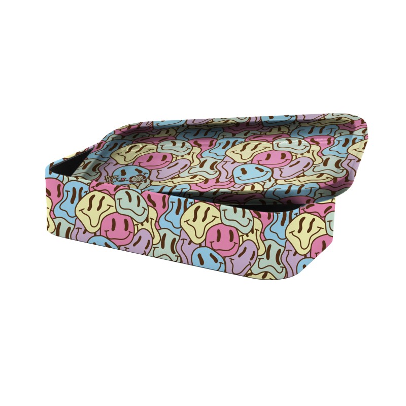 Blechdose mit Smiley-Muster von V-Syndicate und Deckel